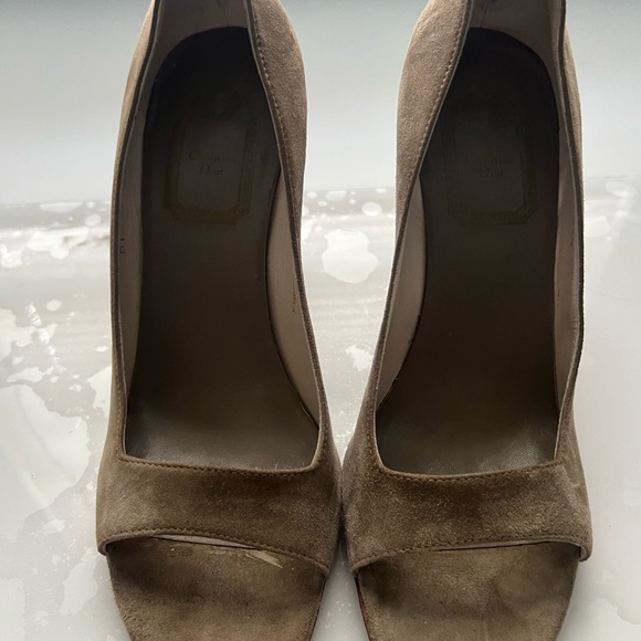 Dior Tan Suede Wedge Heels - Picture 1 of 7